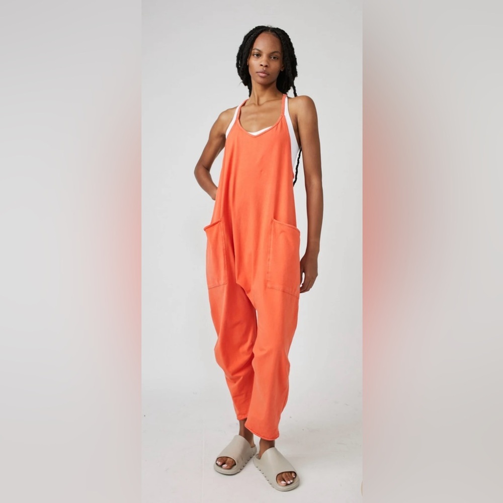 NWOT Free People Movement Hot Shot Onesie In Mandarin Red (Orange)